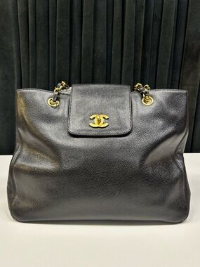 Chanel 1997 Supermodel Caviar Tote Bag